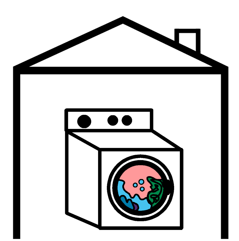 Symbol wird auch für die Örtlichkeit "Wäscherei" verwendet.